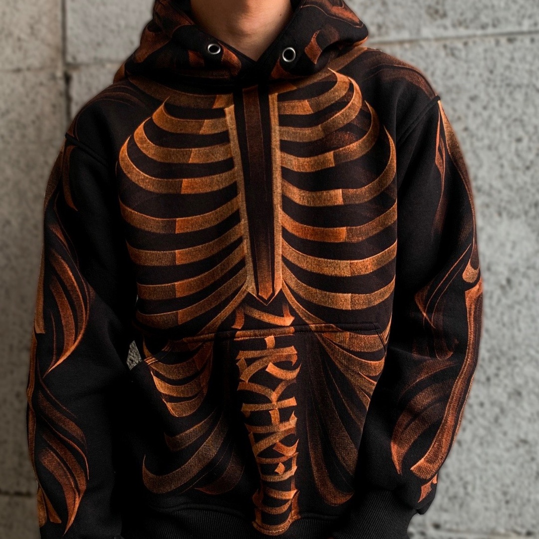 Skeleton hoodie rust фото 43